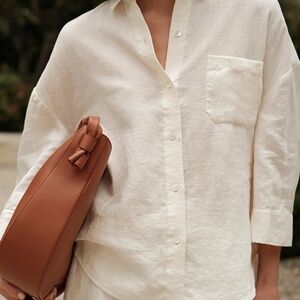 Jenni Kayne Linen Logan Shirt - Ivory